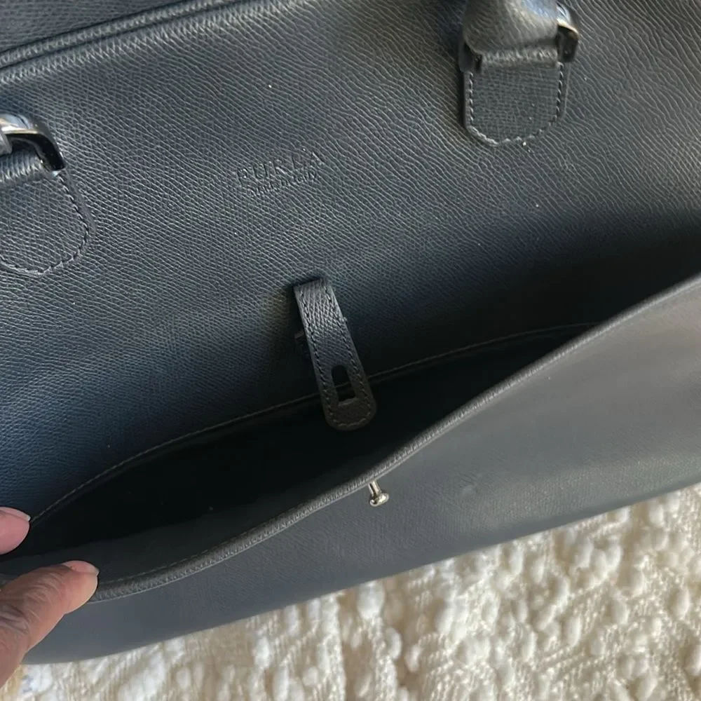 Furla Leather Business Bag Briefcase Blue (unisex)